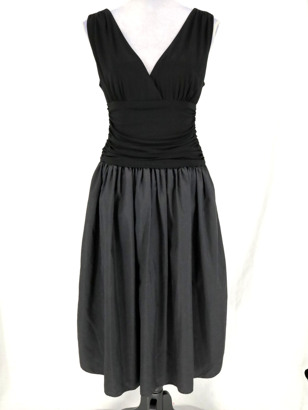 Eliza J Dress Womens 12 Black Fitted Stretch Bodice Fit n Flare Party Wedding
